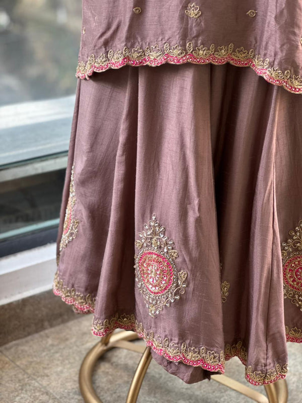 Brown Sharara Set
