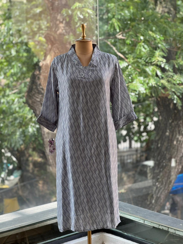 Grey Bandhani Print Co Ord