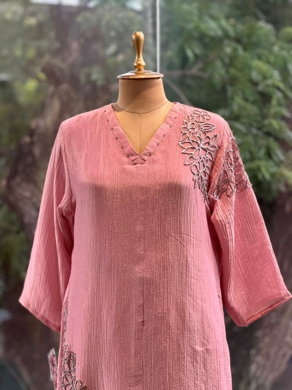 Pink Crush Tissue Palazzo Set