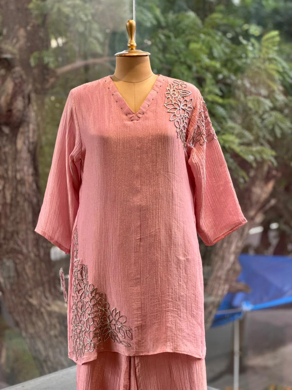 Pink Crush Tissue Palazzo Set
