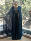 Teal Blue Pipe Work Gown