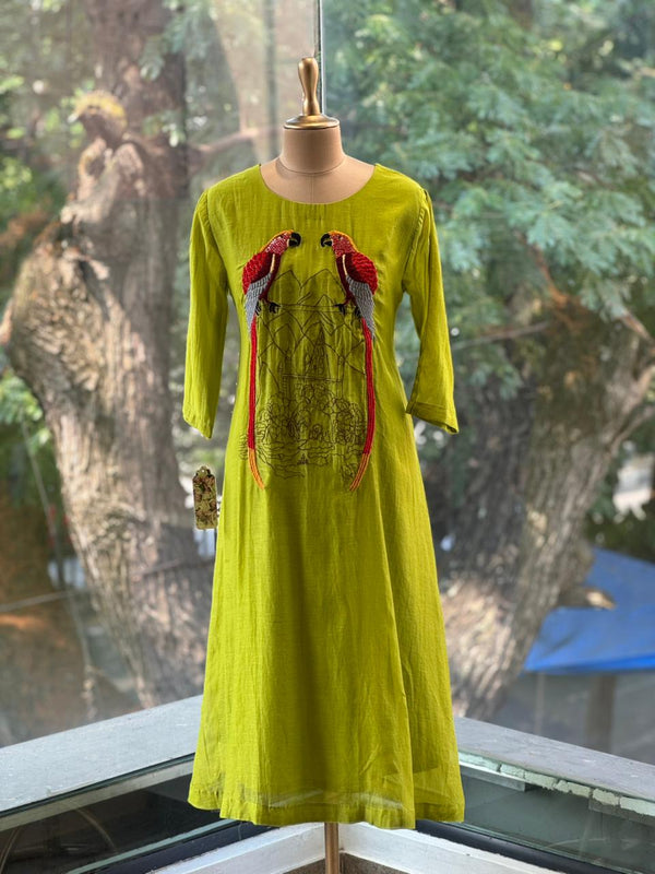Parrot Green Dupatta Set