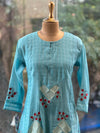 Blue Mul Dupatta Set