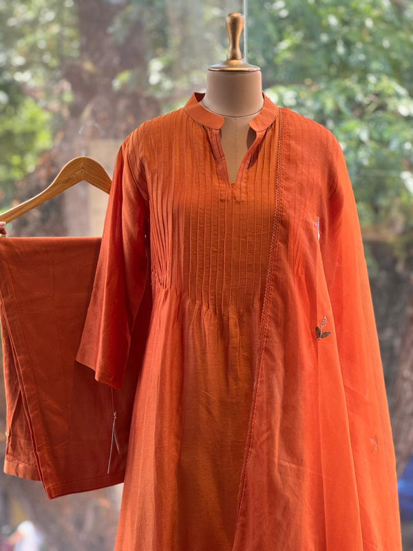 Orangish Rust Dupatta Set