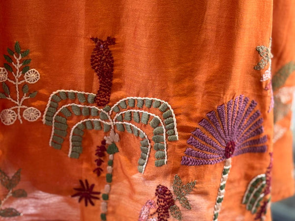 Orangish Rust Dupatta Set