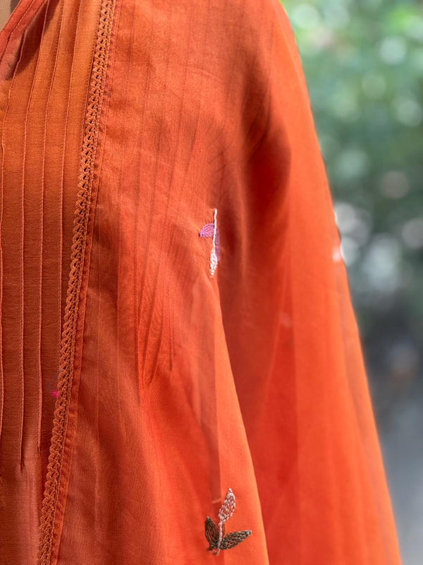 Orangish Rust Dupatta Set
