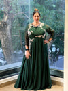 Green Intricate Patch Work Gown