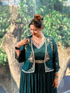 Dark Green Jacket Style Gown