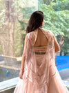 Light Peach designer Made Gown