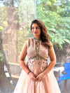 Light Peach designer Made Gown