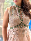 Light Peach designer Made Gown