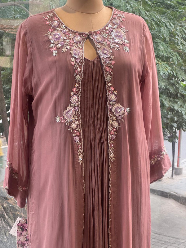 Mauve Attached Jacket Style Gown