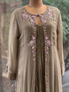 Chikoo Attached Jacket Style Gown