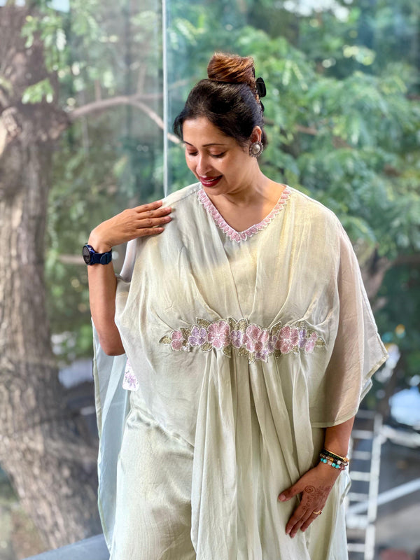 Cream Tissue Kaftan Co Ord