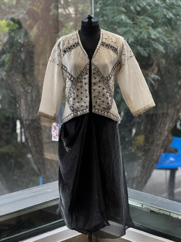 Black Glass Tissue Jacket Set