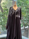 Black One Side Kaftan Gown