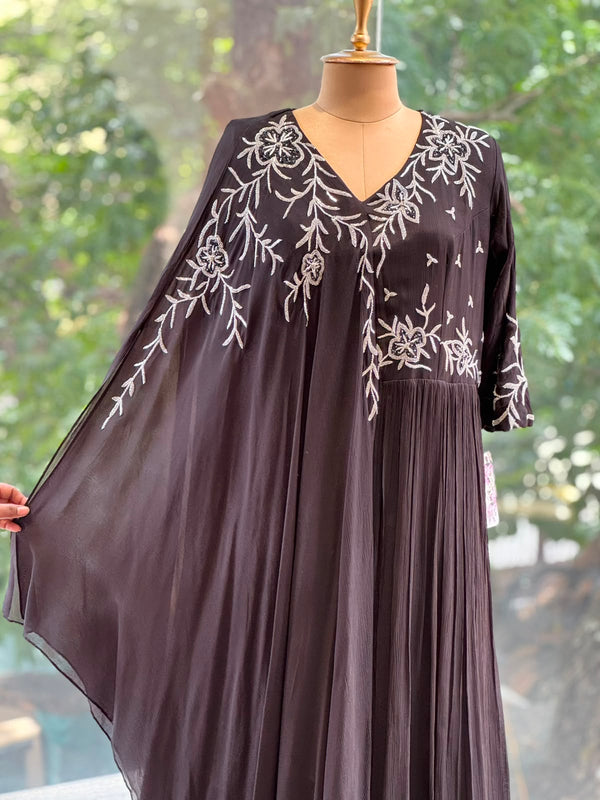 Black One Side Kaftan Gown