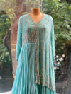 Pastel Blue Intricate Work Gown