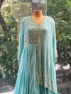 Pastel Blue Intricate Work Gown