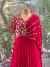 Red One Side Flap Gown