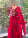Red One Side Flap Gown