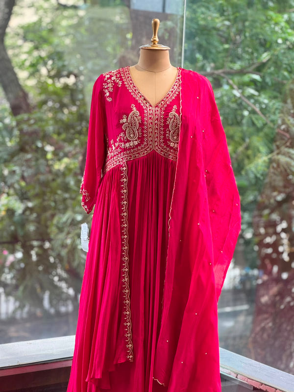 Pink Intricate Hand Work Gown