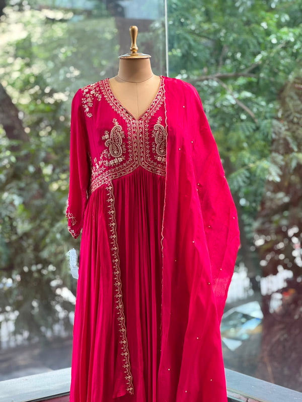 Pink Intricate Hand Work Gown