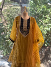 Mustard Yellow Glass Tissue Dupatta Set