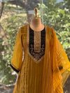 Mustard Yellow Glass Tissue Dupatta Set