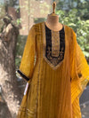 Mustard Yellow Glass Tissue Dupatta Set