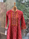 Maroon Printed Dupatta Set
