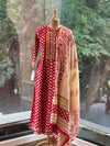 Maroon Printed Dupatta Set