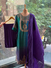 Peacock Green Mul chanderi Suit