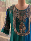 Peacock Green Mul chanderi Suit