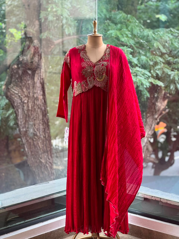 Red Crushed Gown