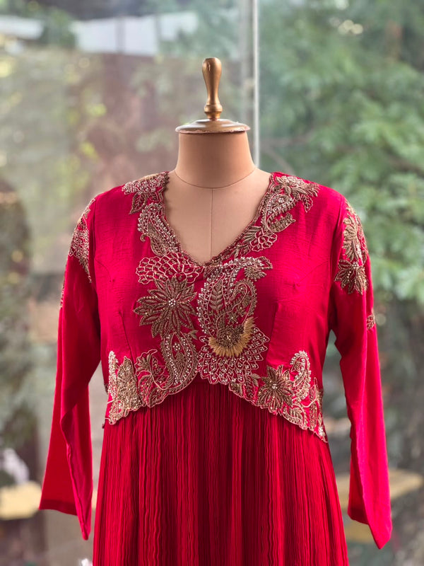 Red Crushed Gown