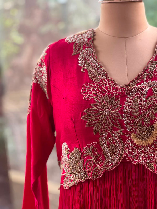 Red Crushed Gown