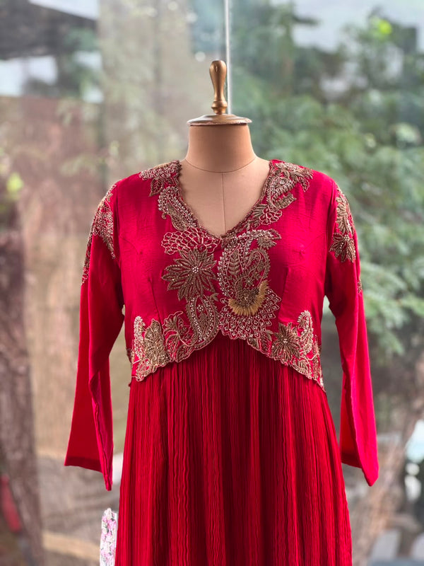 Red Crushed Gown