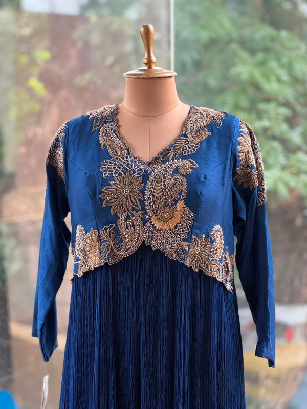 Royal Blue Crushed Gown