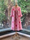 Pink Floral Embroidery Tunic