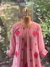 Pink Floral Embroidery Tunic