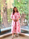 Pink Floral Embroidery Tunic