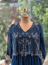 Blue Intricate Work Gown
