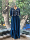 Blue Intricate Work Gown