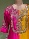Pink Shaded Intricate Work Dupatta Set