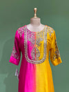 Pink Shaded Intricate Work Dupatta Set