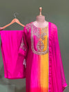 Pink Shaded Intricate Work Dupatta Set