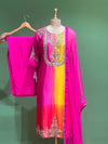 Pink Shaded Intricate Work Dupatta Set