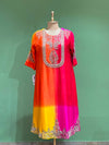 Orange Shaded Intricate Work Dupatta Set