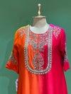 Orange Shaded Intricate Work Dupatta Set